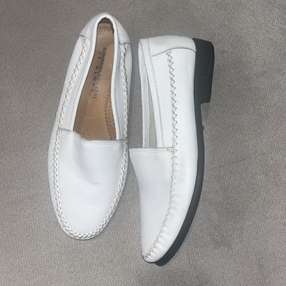 Giorgio Brutini Le glove white leather slipon slippers